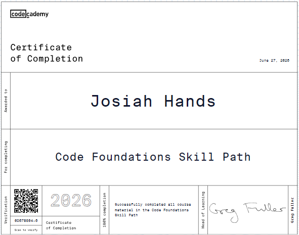 certificate of completion