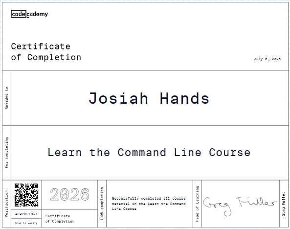 certificate of completion