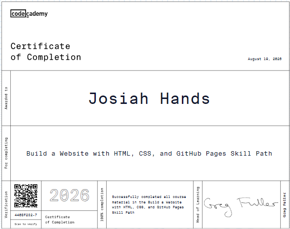 certificate of completion